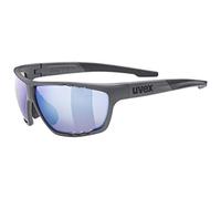 uvex sportstyle 706 CV, occhiali sportivi unisex, con miglioramento del contrasto e specchiati, campo visivo privo di appannamenti, grey matt/amber, one size