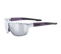 Uvex sportstyle 706, occhiali sportivi unisex, specchiato, campo visivo privo di appannamenti, silver plum matt/silver, one size