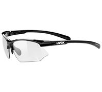 uvex sportstyle 802 V, occhiali sportivi unisex, fotocromatico, privo di appannamenti, black/smoke, one size