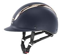 uvex suxxeed chrome, casco da equitazione robusto unisex, regolazione individuale delle dimensioni, ventilazione ottimale, navy matt-coral, 55-56 cm