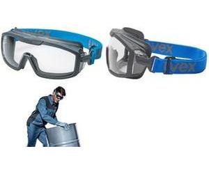 Uvex Visualizzazione completamente occhiali Uvex I -Guard+, Slip Tibing: Clear Safety Glasses, Frame Color: Antracite/Blue, Mat NEW