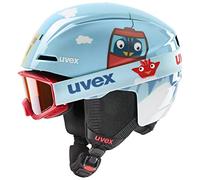 uvex Viti Set, Casco e Maschera da Sci Unisex Bambino, Light Blue Birdy, 51-55 cm