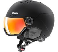 uvex wanted visor, casco da sci robusto unisex, con visiera, regolazione individuale delle dimensioni, black matt, 54-58 cm