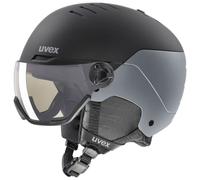 Uvex Wanted Visor Pro V, casco da sci con visiera, nero/grigio 58-61cm Black-Silver Matt
