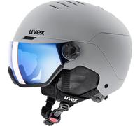 uvex wanted visor, casco da sci robusto unisex, con visiera, regolazione individuale delle dimensioni, rhino matt, 58-62 cm