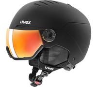uvex wanted visor, casco da sci robusto unisex, con visiera, regolazione individuale delle dimensioni, black matt, 58-62 cm