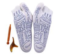 UVHJW Set di calzini per riflessologia plantare con strumento di massaggio, calzini per riflessologia digitopressione, allevia lo stress e il dolore del corpo, penna per massaggio ai piedi e ai punti
