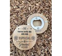 Uvimark | Confezione da 20 apribottiglie magnetici in bambù con messaggio di ringraziamento | Apribottiglie con messaggio | Regali per dettagli di matrimonio, comunione, battesimo | Dettagli e regali