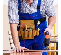 UVKDEENK Cintura portautensili in pelle da uomo, resistente, con 2 tasche, cintura multiuso per falegname, edilizia, carpentiere, tuttofare, elettricista, regalo per papà