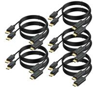 UVOOI Cavo da DisplayPort a HDMI 4K, 1080p a HDMI, 1,8 m, supporto audio e video per computer, laptop, monitor, proiettore, TV e altro ancora, 1080p a 60 Hz