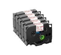 UVQAPXWD 3/5/10 pz FA231 FA241 12/18mm Ferro Su Nastri In Tessuto FA3 FA3R FA4 FA4R Compatibile Con Stampante di Etichette PTH110 per il Numero di Parte FA231 FA241(5PK Red on White)