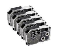 UVQAPXWD 3/5PK 9/12mm XR12WE compatibile con i materiali di consumo per stampanti modelli di stampanti per etichette XR-12WE XR-12YW XR-9WE XR-9YW XR-12X KL-60 KL-60SR KL-100(5PK White on Black)