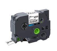 UVQAPXWD Nastro per etichette 18mm 24mm 36mm Nero su trasparente Compatibile con i nastri stencil STe-141 STe-151 STe-161 per stampante(24mm)