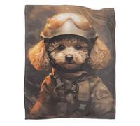 Uvywail Primavera Calda 3D Stampato Toy Poodle Soldier Adulti Peluche Coperta in Pile Morbida Coperta di Flanella in Microfibra per Divano Letto 50x60 pollici (127x152 cm)