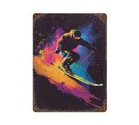 UWASCISF Skier in MotionWall Decor Art Metal Tin Poster Modern Bar Decorations40x30cm