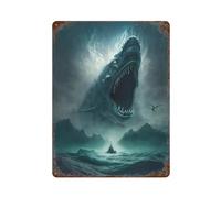 UWASCISF The Sea MonsterWall Decor Art Metal Tin Poster Modern Bar Decorations40x30cm