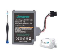 Uwayor Batteria 2000 mAh Wii U Gamepad Controller Batterie di ricambio per Wii U Gamepad Controller 3,7 V Alta Capacità con Cacciavite
