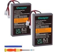 Uwayor Batteria per controller PS4, 2 batterie PS4Pro, 2000 mAh, per Sony PlayStation 4 Dualshock 4 V1 V2 CUH-ZCT2 CUH-ZCT2E CUH-ZCT1E CUH-ZCT1U con attrezzi