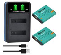 Uwayor Confezione da 2 batterie Li-92B e caricabatterie per Olympus Tough TG-7, TG-6, TG-5, SH-1, Tough TG-1 iHS, TG-2 iHS, TG-3, TG-4, SH50 iHS, SH60, per Ricoh GR III, GR IIIX (DB-110)