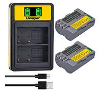 Uwayor EN-EL3e Batterie da 2600mAh con 2 Slot di Ricarica Caricabatteria per Nikon D700 D300s D100 D90 MH-18 MH-19 MB-D200 MB-D10