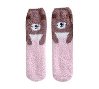 Uwdiohq 1 Paio Di Donne Calze Casuali Stampa Animale Modello Cotone Lady Confortevole Morbido Caldo Inverno Sock Da Coppia (Pink, One Size) Calzini Donna Antiscivolo Calcio Corti Yoga Corte