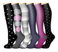 Uwdiohq 6 Pack Socks For Women And Men Circulation Support Running Athletic Porta Fedi Nuziali Personalizzabile (Black, M) Calzini Bianchi Donna Gambaletti Cotone Al Ginocchio Gambaletto Caldo