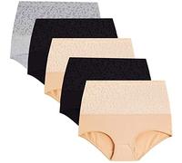 Uwdiohq Biancheria Intima da Donna in Cotone di Colore 5 Pezzi con A Vita Alta Mutande Bassa Bianche (Black, XXL) Contenitive Brasiliana Ciclo Mestruale Perizoma Seducente Hot Slip Senza