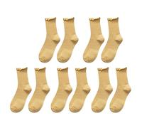 Uwdiohq Calzini Da Donna 5 Pezzi Casual Con Polsini Volant Lavorati A Maglia Carini E Comodi Per Tutte Le Stagioni Idea Moglie Natale (Yellow, One Size) Antiscivolo Grip Calcio Neonato Fila