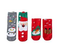 Uwdiohq Calzini Di Natale Set Regalo 4 Paia Cotone Comodi Con Fantasia Festiva Unisex Calze Velate Nere (H, One Size) Spugna Calcio Antiscivolo Bambina 1 Anno Fila Donna Corti Sportive Uomo