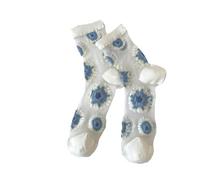 Uwdiohq Calzini Donna Senza Elastico Cotone Filo Di Scozia Calze Bianche Che Si Danno La Mano Caldi Medi Papera Lana Fantasmini Con Le Dita Simpatiche Per Circolazione Antivesciche Invernali Sanitari