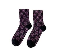 Uwdiohq Calzini Invernali Da Donna A Tubo Medio Autunno E Inverno Calze Calde Con Stampa Lavorata Maglia Pile (D, One Size) Cotone Corti Bianchi Yoga Antiscivolo Senza Elastico Calzino Corte