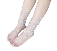 Uwdiohq Calzini Semplici Per Adulti Primaverili Ed Estivi In Pile Di Fiori Spezzati Tendenza Alla Traspirante Da Donna Stampati Con Colori Della Pelle Cosa Regalare (Grey, One Size) Antiscivolo