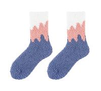 Uwdiohq Calzini Sfocati Da Donna Slipper Winter Cabin Warm Soft Coral Fleece Comodi Con Stampa A Onde Casa Calze Per Reggicalze (H, One Size) Sportivi Uomo Spugna Lunghi Fila Senza Elastico