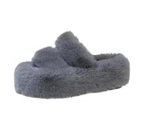 Uwdiohq Ciabatte Casa Da Donna Foderate Per L'Abbigliamento Esterno, Autunno/Inverno 2026, Sandali Infradito Spessi Che Aumentano L'Altezza (Grey, 35) Ortopediche Aperte Davanti Ciabatta Mare