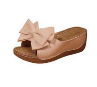 Uwdiohq Ciabatte Donna Aperte Sandali Con Zeppa Da Donna, Estivi, 2026, Eleganti, Fiocco, Punta, Casual Spiaggia E Passeggio (Khaki, 38) In Blu Eleganti Estive Mare Leopardate Scarpe Corda