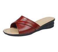 Uwdiohq Ciabatte In Blu Donna Estive Da Con Tacco A Zeppa, Bocca Di Pesce, Fondo Piatto, Comode Infradito, Spesso, Rotonda, Pantofole Casual (Red, 42) Ortopediche Per Anziani Casa Plastica