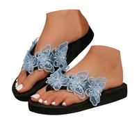 Uwdiohq Ciabatte Piatte da Donna con Dettagli in Pizzo, Morbide E Casual, Perfette per La Casa, Spiaggia L'Estate (Set 4 Colori) Descrizione A Cinque Punti: Decorazione (Sky Blue, 37) Infradito