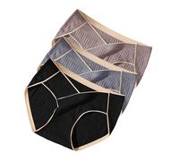 Uwdiohq Confezione da Tre Biancheria Intima, Una Intima Senza Cuciture A Vita Media, di Grandi Dimensioni, E Confortevole Mutande Igieniche (Purple, XL) Mestruali Slip Donna Assorbenti Post