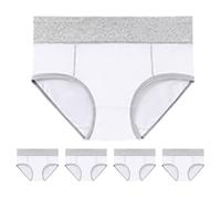 Uwdiohq Da Donna in Cotone Elasticizzati A Vita Alta Mutande Morbide Mutandine Copertura Totale Confezione 5 Brasiliana Senza Cuciture (White, L) Contenitive Perizoma Slip Incontinenza