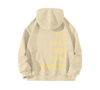 Uwdiohq Donna Felpa con Cappuccio Sweatshirt Pullover Parte Posteriore Senza Cerniera A Maniche Lunghe da Bene Non Essere Perfetti. Stampata (Beige, L) Felpe Zip Pile Blu Felpata Pesante E
