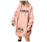 Uwdiohq Felpa Donna con Cappuccio Elegante Oversize Orecchie A Maniche Lunghe Plus Uomo da Coniglio Felpe in Velluto E (Pink, S) Cotone Zip Estiva Garzata Nera Invernale Plaid Firmata Autunno