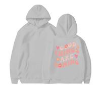 Uwdiohq Felpe Donna con Cappuccio Casual Elegant Sweatshirt da per Ragazze A Maniche Lunghe Stampate Grafica Estetica Carina Abiti Adolescenti (Grey, S) Felpa Blu di Marca Garzata Zip Imbottita