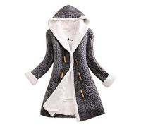 Uwdiohq Giacca Donna Invernale Corta Grigia Taglia 54 EU Regular Fitted Impermeabile Reversibile Parziale protezione dalle intemperie Donna COAT