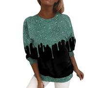 Uwdiohq Giacca Pullover Donna Felpa Casual Manica Lunga Stampata Girocollo Camicia Vita Dimagrante Maglioncino Cotone Maglia Elegante Maglietta Trasparente