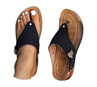 Uwdiohq Infradito da Donna con Punta, Sandali Comodi Plateau per L'Estate, La Spiaggia, Le Passeggiate E L'Uso Quotidiano. Ciabatte Piscina 37 (Black, 40) Spiaggia Estivi 38 Comode Estive