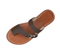 Uwdiohq Infradito Donna Estive Sandali Da Con Tacco Piatto, Comodi E Alla, Sopra Le Pantofole (Brown, 39) Ciabatte Mare Scarpe Eleganti Alluce Valgo Antiscivolo Tiglio Platform Ciabattine