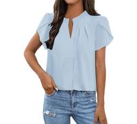 Uwdiohq Le Offerte di Oggi T-Shirt Slim Fit in Chiffon Bianco con Maniche A Volant Casual da Donna A Maniche Corte Body Caldo Cotone Estiva Miei Ordini Offerta