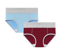 Uwdiohq Mutande Morbide A Vita Alta in Cotone da Donna, Copertura Totale, Confezione 2 3 Anni Biologico (Wine, L) Donna Post Parto USA E Getta Slip Brasiliana Mutandine per Incontinenza