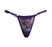 Uwdiohq Mutandine Sexy da Donna Senza Cuciture Regolabili A Vita Bassa Sottili Vedere Attraverso Perizoma in Rete Mutande Taglio Brasiliana (Purple, One Size) Post Parto Slip Cotone Alta