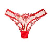 Uwdiohq Mutandine Sexy da Ricamo Trasparente Donna Perizoma Femminile in Pizzo Mutande Natale Cotone (Red, One Size) Pantaloncini Sportivi Slip Mestruali Brasiliana Incontinenza Ciclo Mutanda